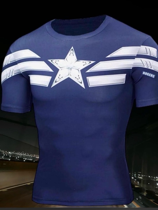 adidas Other - Navy and White Captain America Athletic Shirt